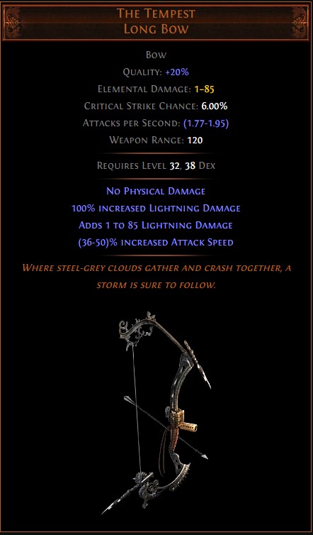 path of exile best prophecy - the servant's heart - the tempest long bow
