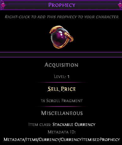 path of exile prophecy