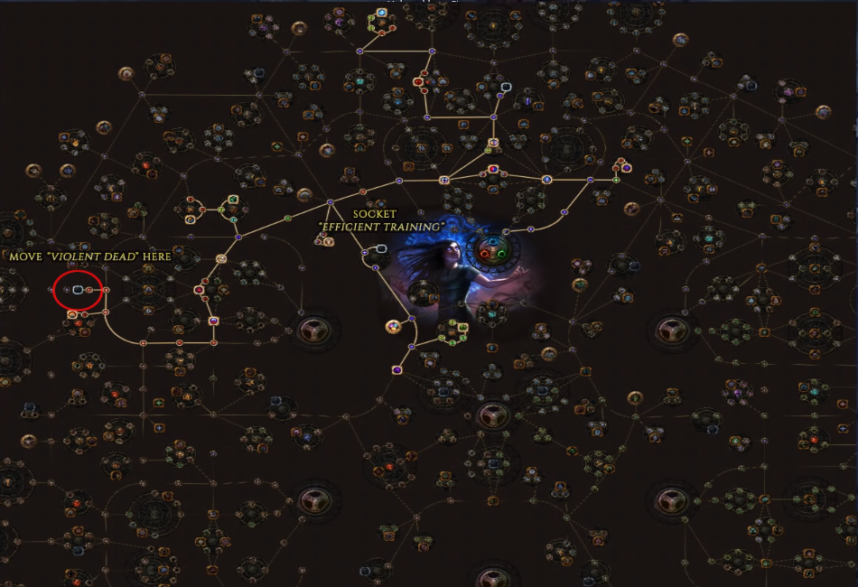 path of exile zombiemancer summoner build - passive skill tree act 7