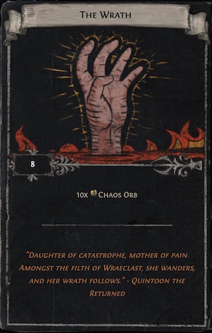 path of exile divination cards - the wrath