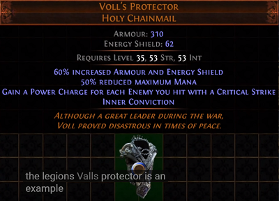 poe 3.7 legion new unique items - voll's protector holy chaunmail