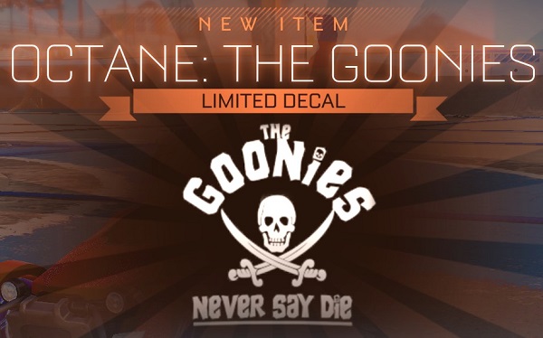 rocket league redeem code truffleshuffle - octane the goonies decal