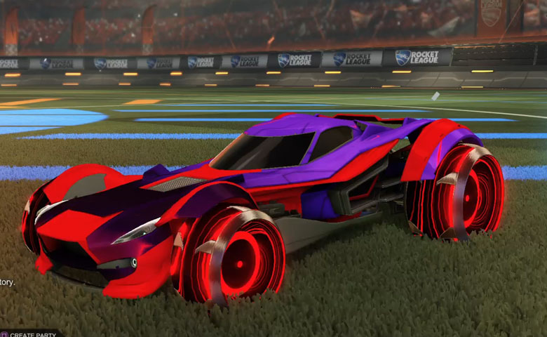 Rocket league Sentinel Crimson design with Irradiator,Mainframe