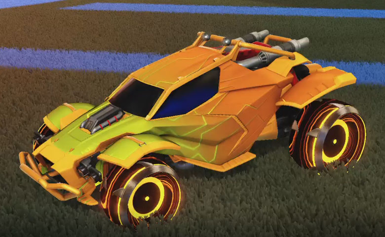 Rocket league Twinzer Orange design with Irradiator,Mainframe