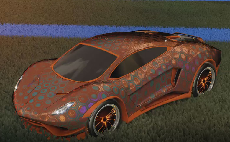 Rocket league Endo Burnt Sienna design with Plasmatic,Hexed