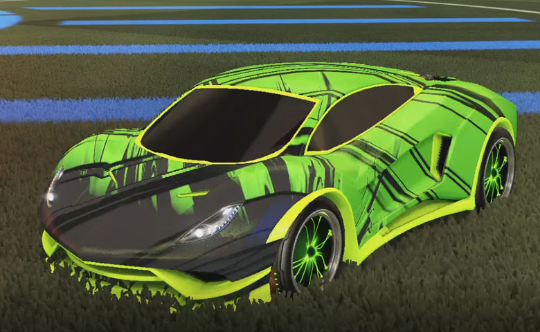 Rocket league Endo Lime design with Plasmatic,Slipstream