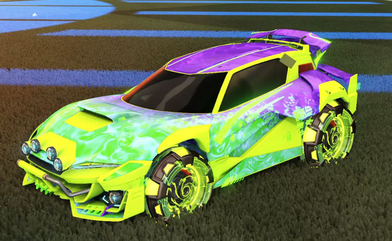 Rocket league Mudcat GXT  Lime design with NeYoYo,Dissolver