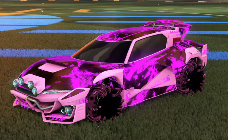 Rocket league Mudcat GXT Pink design with Creeper,Fire God