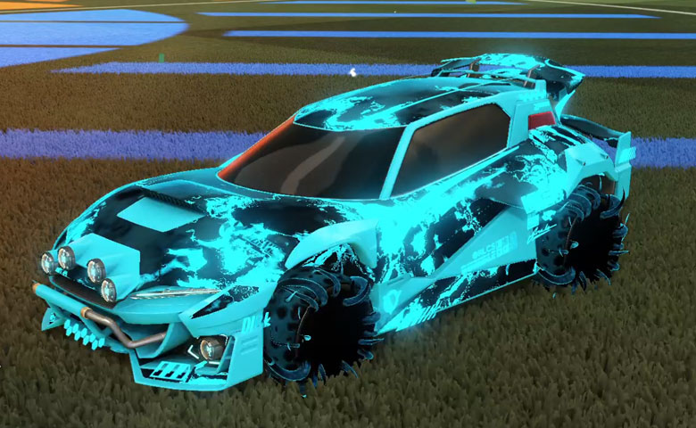 Rocket league Mudcat GXT Sky Blue design with Creeper,Fire God