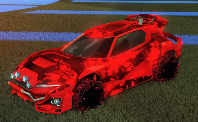 Rocket league  Mudcat GXT Crimson design with Creeper,Fire God