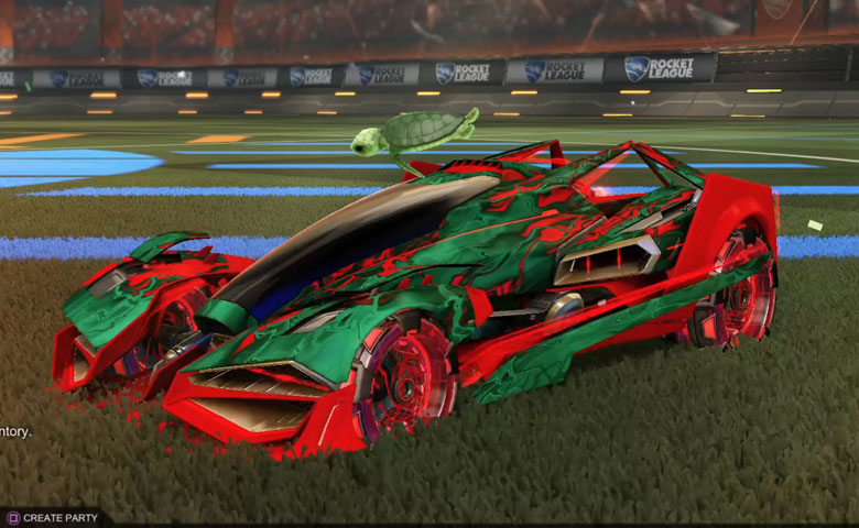 Rocket league Artemis GXT Crimson design with NeYoYo,Glorifier,Sea Turtle