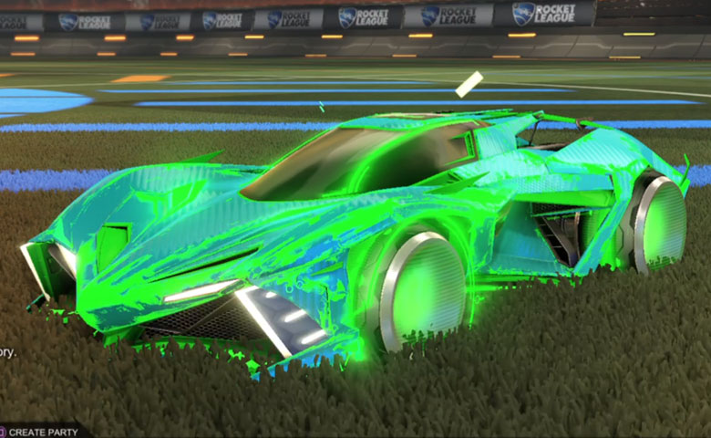 Rocket league Chikara GXT Forest Green design with Holosphere,Heatwave