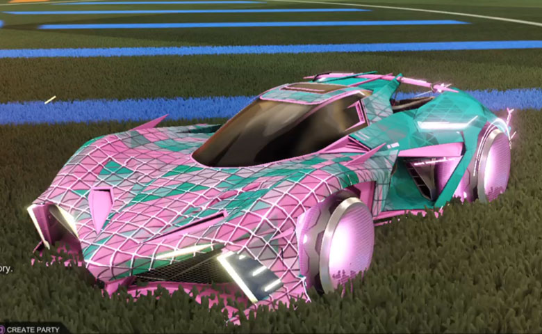 Rocket league Chikara GXT  Pink design with Holosphere,Trigon