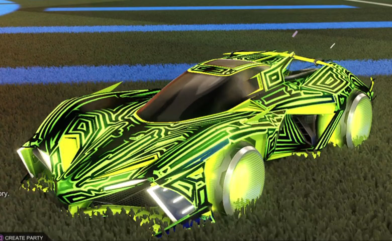 Rocket league Chikara GXT Lime design with Holosphere,Labyrinth