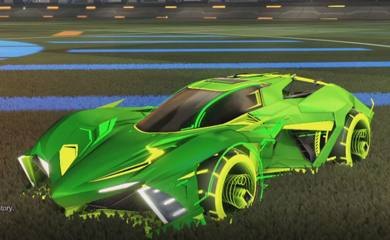 Rocket league Chikara GXT Lime design with Yankii RL,Mainframe