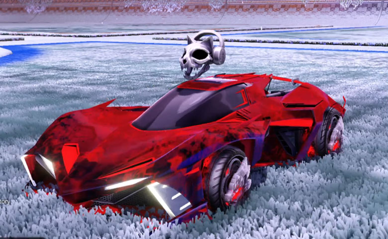 Rocket league Chikara GXT Crimson design with Draco,Dissolver,Monstercat Uncaged,Tachyon III