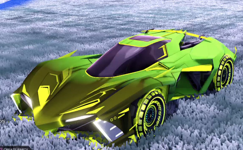 Rocket league Chikara GXT Lime design with Spiralis R2,Mainframe