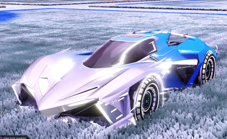 Rocket league Chikara GXT Titanium White design with Spiralis R2,Mainframe