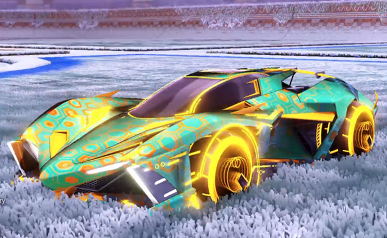 Rocket league Chikara GXT Orange design with Yankii RL,Hexed