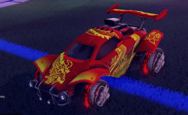 Rocket league Octane Crimson design with Draco,Dragon Lord