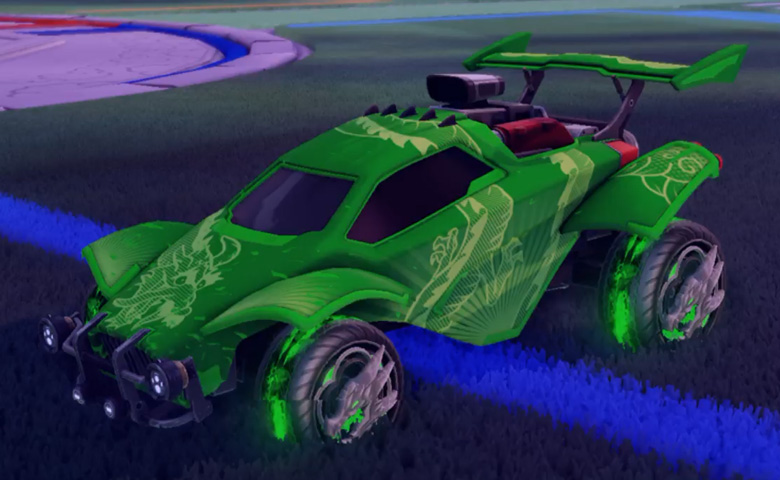 Rocket league Octane Forest Green design with Draco,Dragon Lord