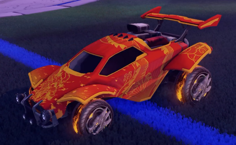 Rocket league Octane Orange design with Draco,Dragon Lord