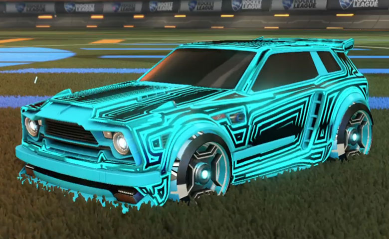 Rocket league Fennec Sky Blue design with Petacio,Labyrinth