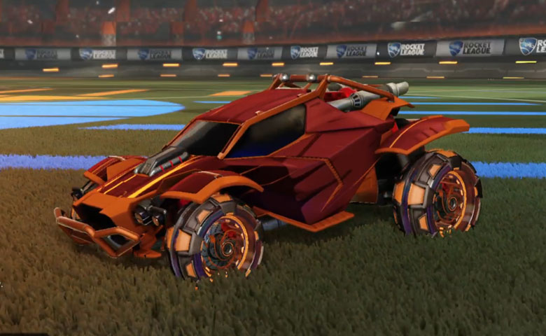 Rocket league Twinzer Burnt Sienna design with NeYoYo,Wet Paint