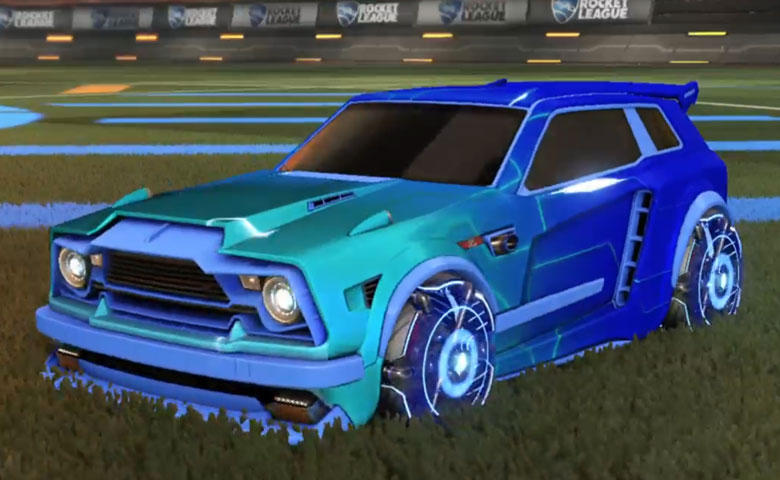 Rocket league Fennec Cobalt design with Raijin,Mainframe