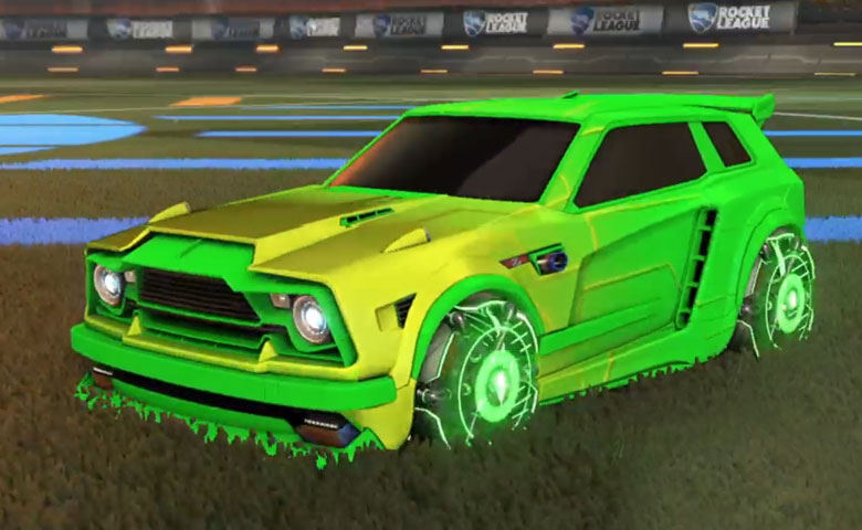 Rocket league Fennec Forest Green design with Raijin,Mainframe