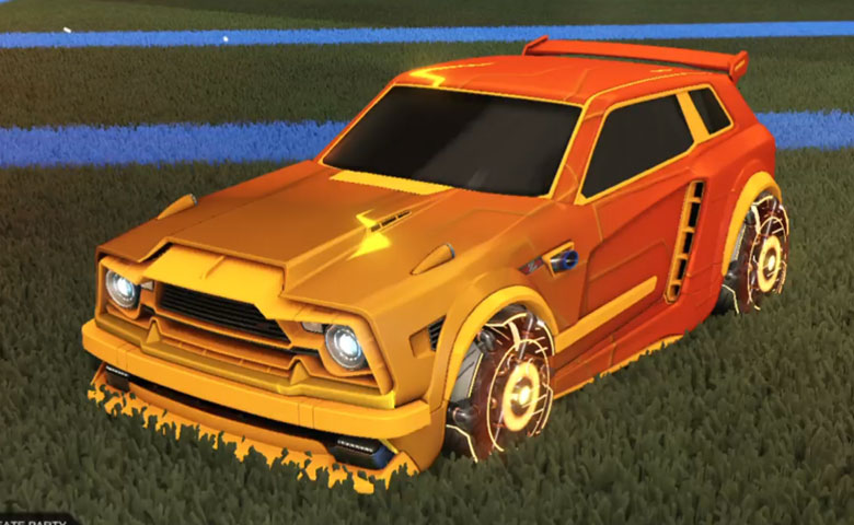 Rocket league Fennec Orange design with Raijin,Mainframe