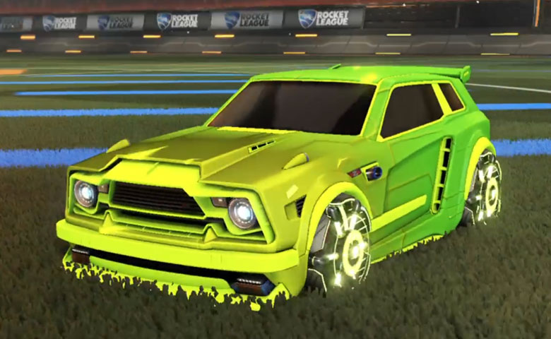 Rocket league Fennec Lime design with Raijin,Mainframe