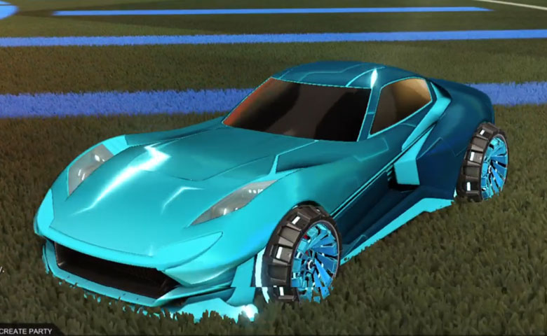 Rocket league Komodo Sky Blue design with Z-RO,Mainframe