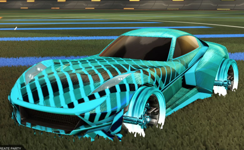 Rocket league Komodo Sky Blue design with Muscle Boy,20XX