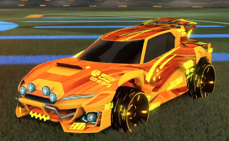 Rocket league Mudcat GXT Orange design with Blade Wave,Tidal Stream