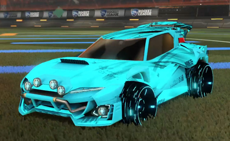 Rocket league Mudcat GXT Sky Blue design with Blade Wave,Tidal Stream