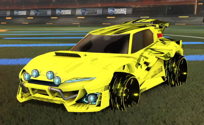 Rocket league Mudcat GXT Saffron design with Blade Wave,Tidal Stream