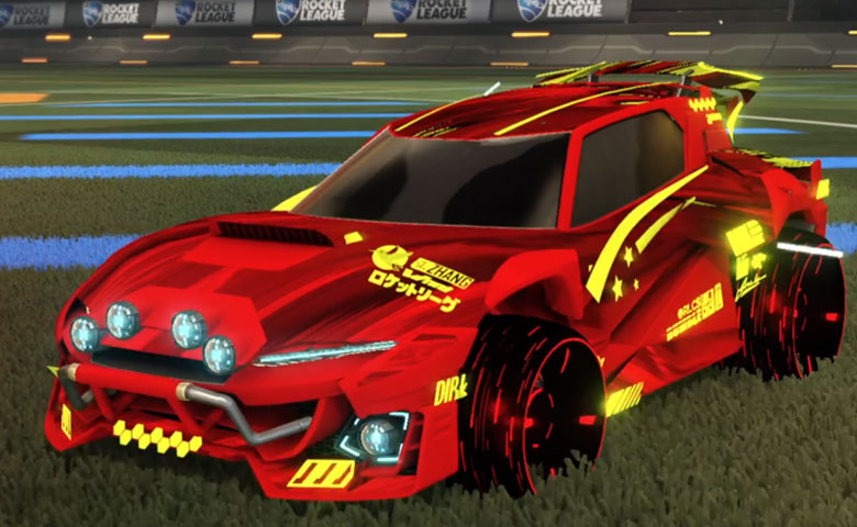 Rocket league Mudcat GXT Crimson design with Blade Wave,Tidal Stream