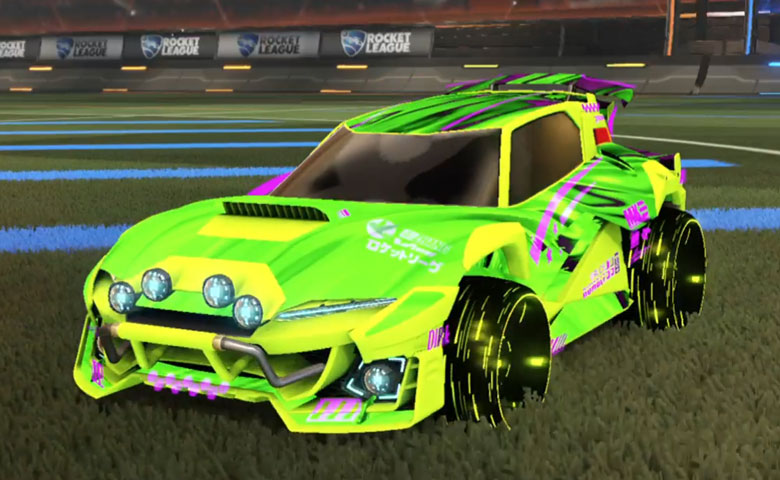 Rocket league Mudcat GXT Lime design with Blade Wave,Tidal Stream