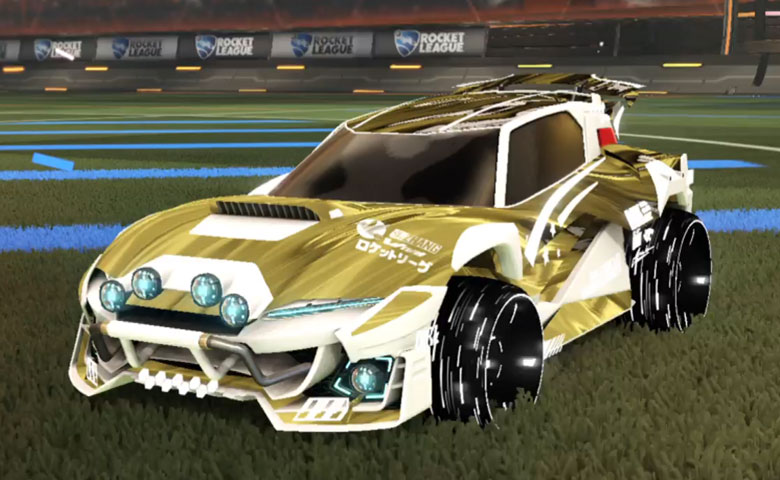 Rocket league Mudcat GXT Titanium White design with Blade Wave,Tidal Stream