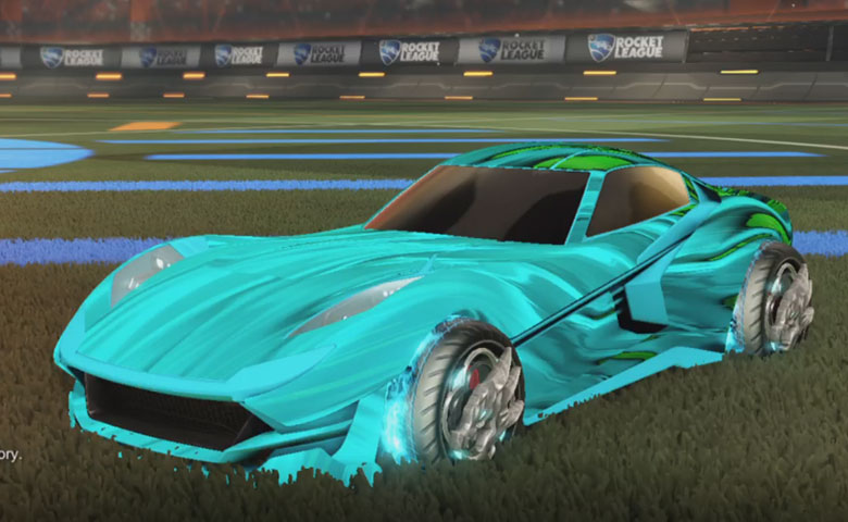 Rocket league Komodo Sky Blue design with Draco,Tidal Stream