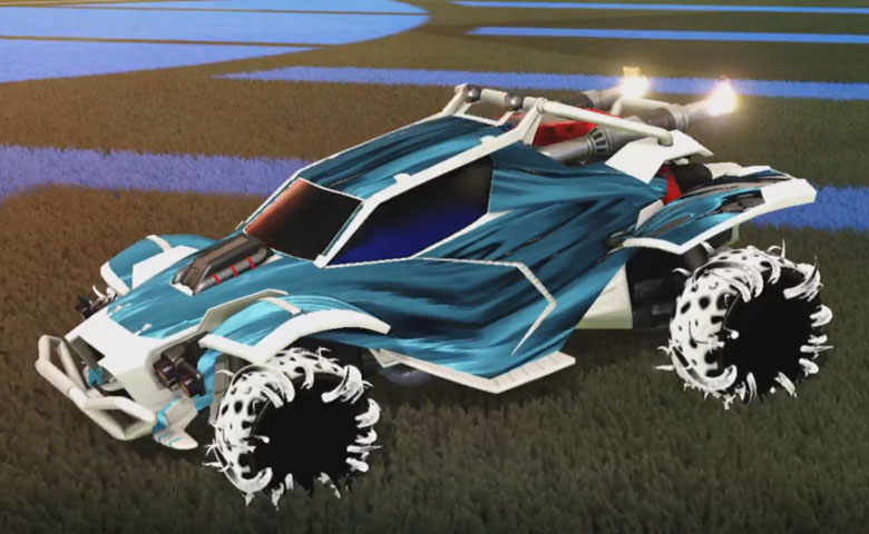 Rocket league Twinzer Titanium White design with Creeper,Tidal Stream