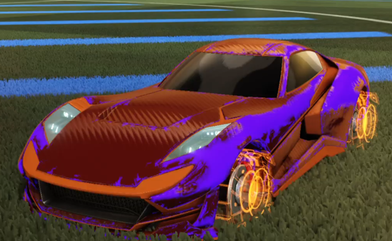 Rocket league Komodo Burnt Sienna design with Rocket Forge II,Heatwave