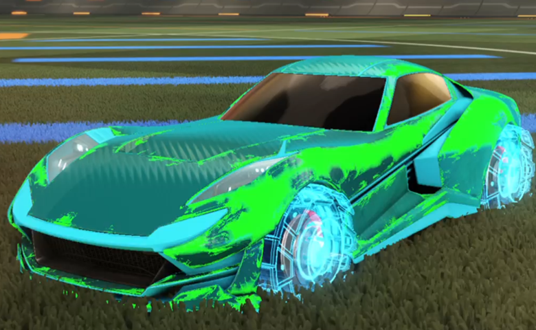 Rocket league Komodo Sky Blue design with Rocket Forge II,Heatwave