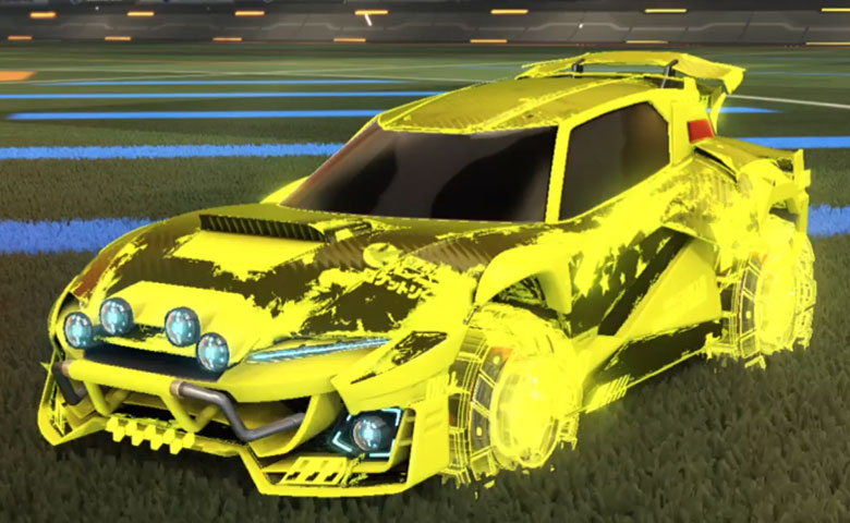 Rocket league Mudcat GXT Saffron design with Rocket Forge II,Heatwave