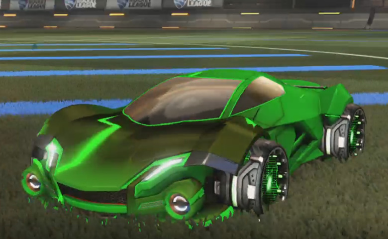 Rocket league Werewolf Forest Green design with Reactor,Mainframe