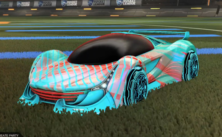 Rocket league Nimbus Sky Blue design with HNY: Inverted,20XX