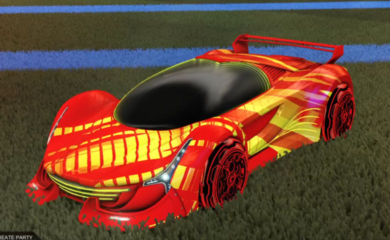 Rocket league Nimbus Crimson design with HNY: Inverted,20XX