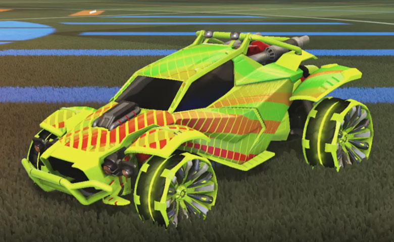 Rocket league Twinzer Lime design with Grappler,20XX