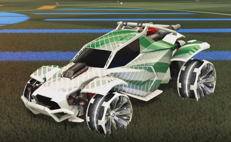 Rocket league Twinzer Titanium White design with Grappler,20XX